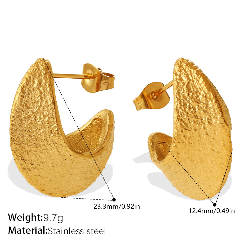 Orecchini A Perno Da Donna A Forma Di Luna In Acciaio Inossidabile, Impermeabili, Color Oro. h5Immagine2