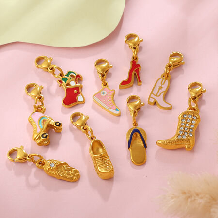 Boots Shape Stainless Steel Waterproof Gold Color DIY Pendants 2