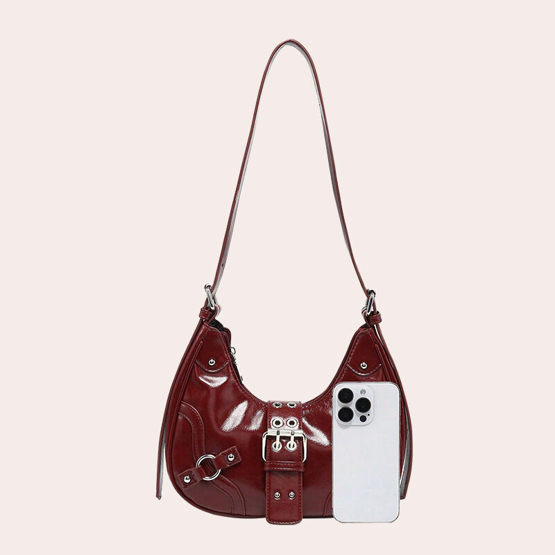 Bolsos cruzados de mujer de PU con remaches metálicos estilo Y2K Imagen3