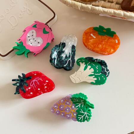 Simple Series Cute Fruit Imitation Acetate Sheet Women's Hair Claws 2