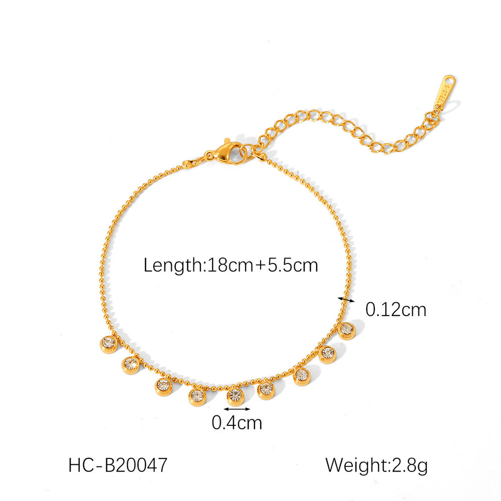 Simple Chain Stainless Steel Waterproof Gold Color Zircon Women's Chain Necklaces h5Picture2