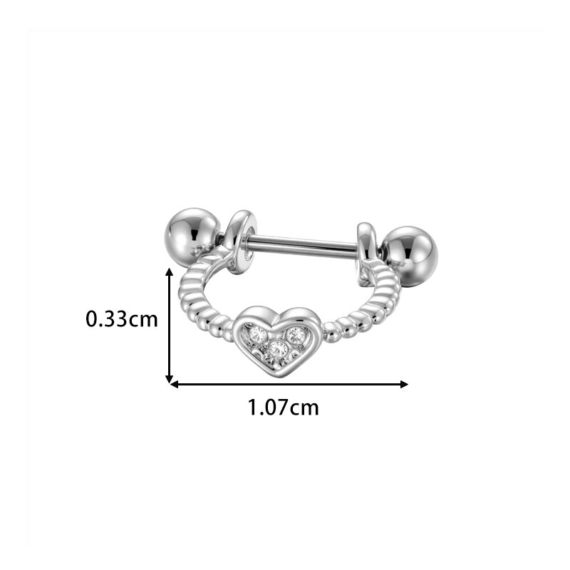 Simple Heart Butterfly Copper Gold Color Zircon Women's Piercing Earrings Picture2