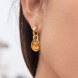 Retro Droplet Resin Gold Color Women's Drop Earrings h5 Picture4