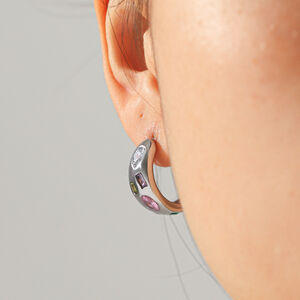 Daily Stainless Steel Waterproof Gold Color Zircon Women's Stud Earrings h5 Picture4