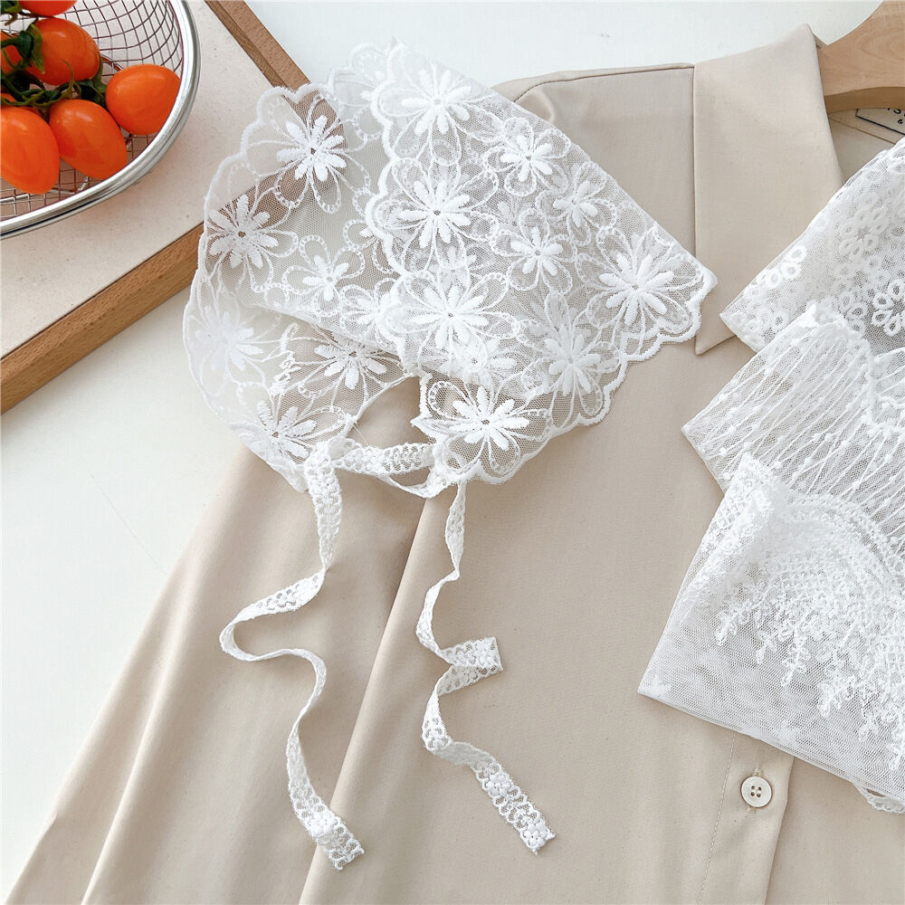 Romantic Series Sweet Solid Color Lace Women's Summer Scarves h5Picture3