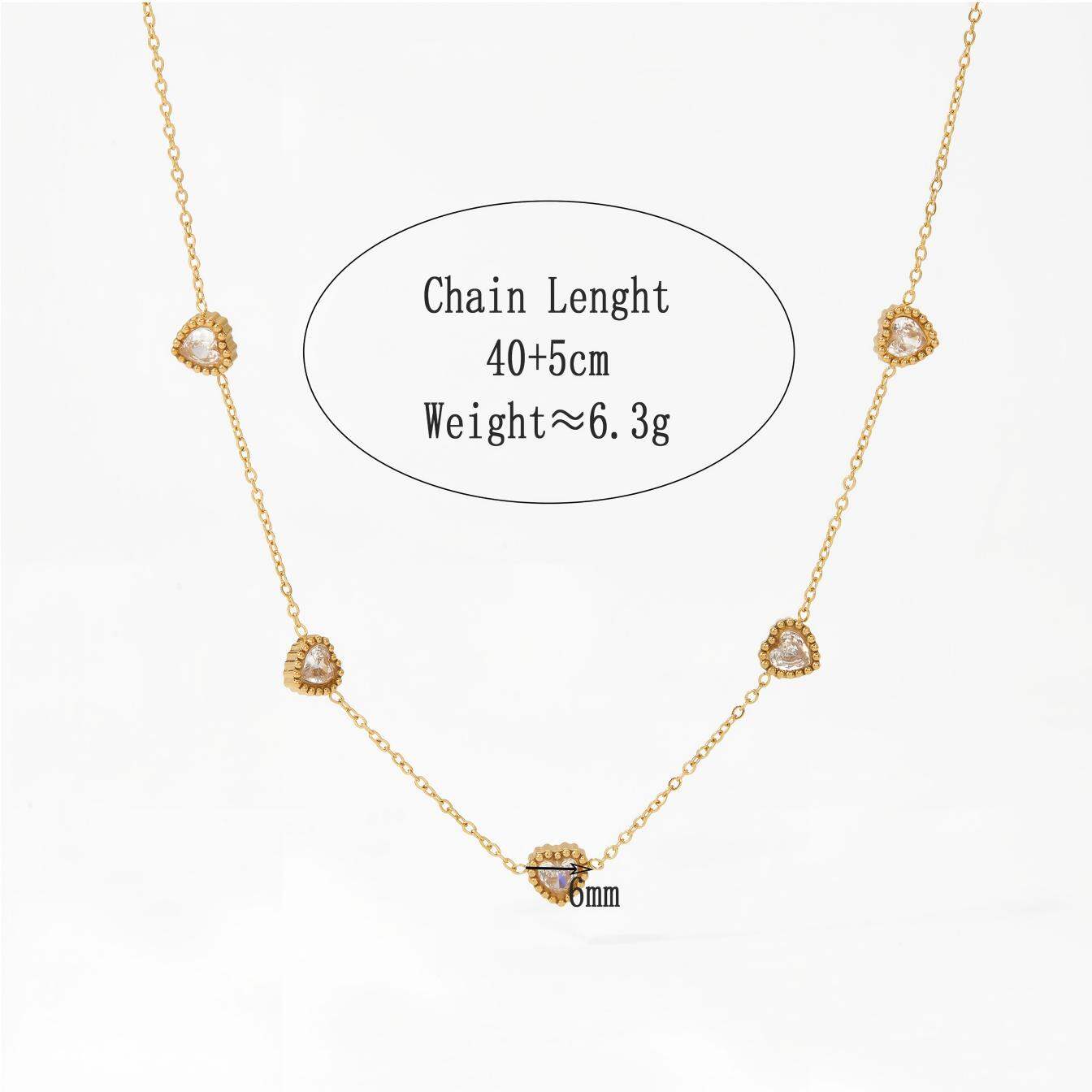 Exquisite Heart Stainless Steel Waterproof Gold Color Women's Pendant Necklaces h5 Picture6