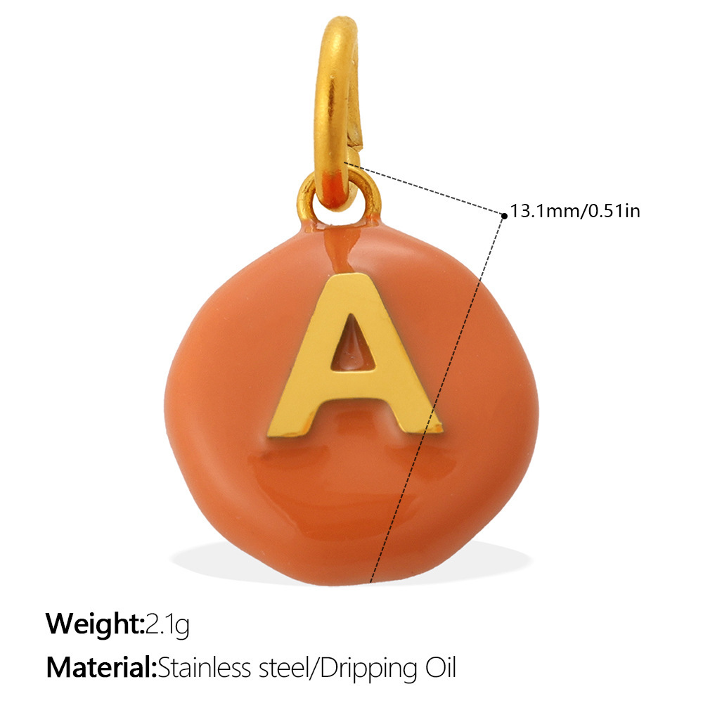 Letter Pattern Stainless Steel Waterproof Gold Color Diy Pendants Picture2