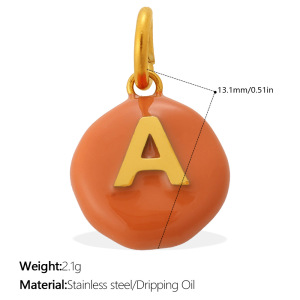 Letter Pattern Stainless Steel Waterproof Gold Color Diy Pendants h5 Picture2