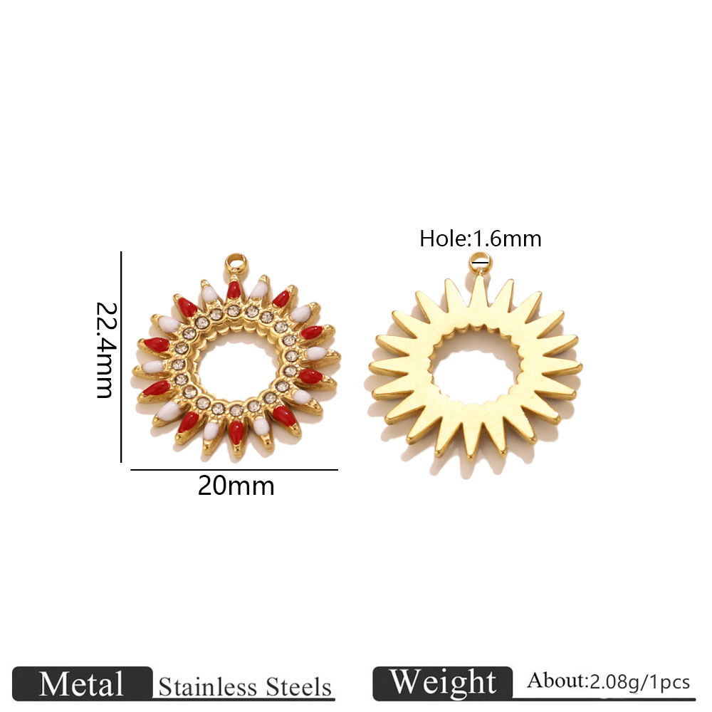 Simple Series Diy Sun Stainless Steel Waterproof   Gold Color  Women's Pendants h5 