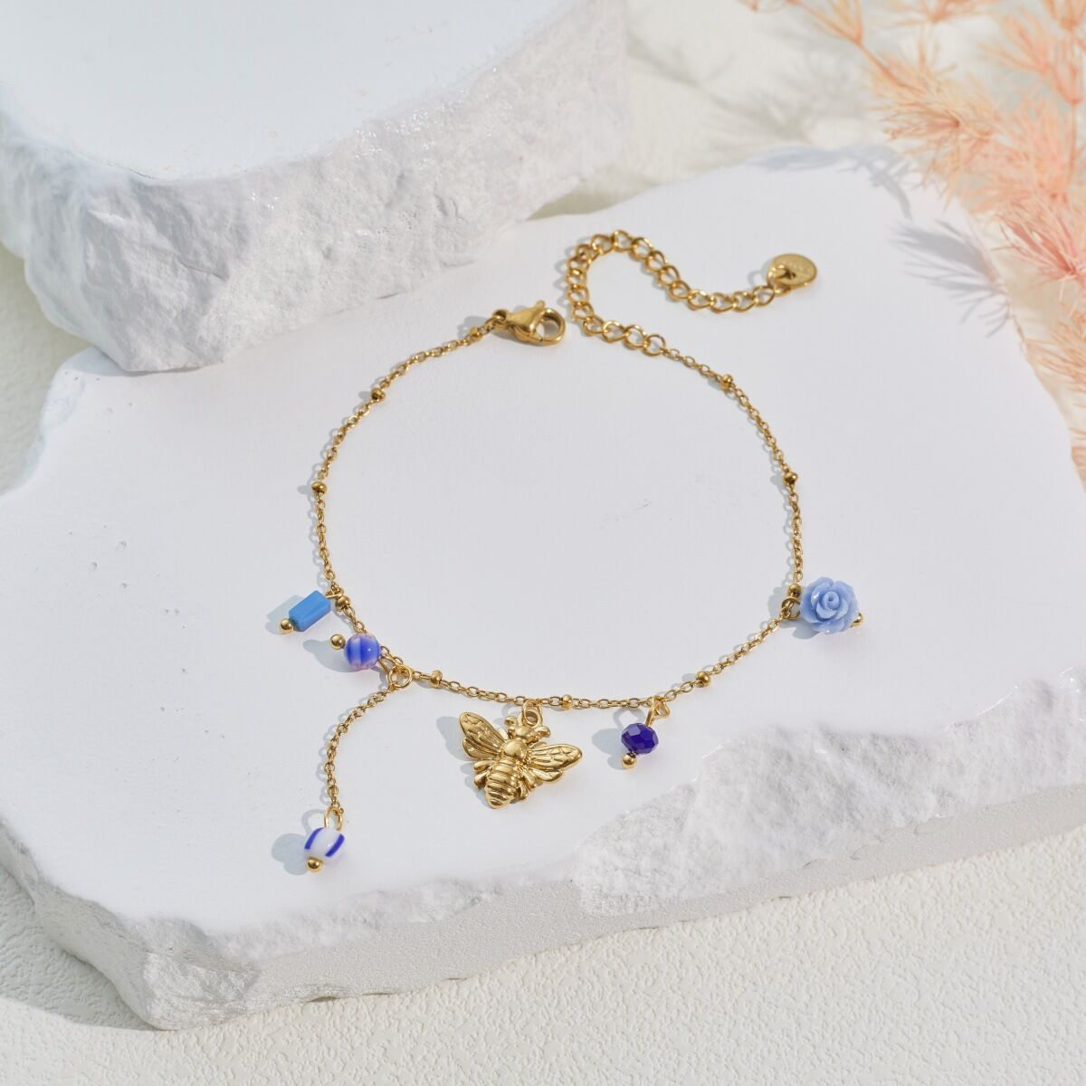 Simple Series Daily Wings Stainless Steel Waterproof Gold Color Women's Jewelry Sets h5Picture4