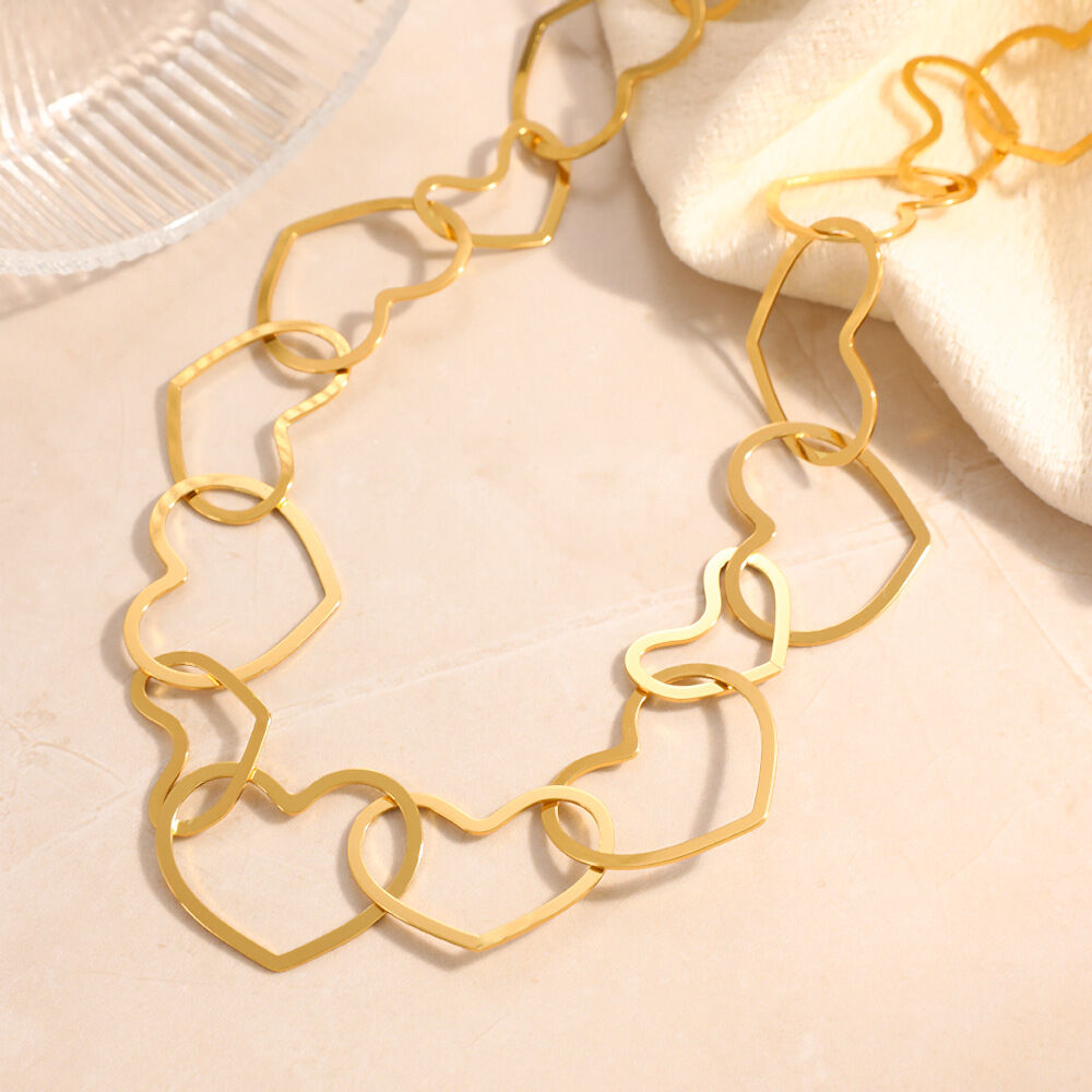 Sweet Heart Chain Stainless Steel Waterproof   Gold Color  Zircon Women's Chain Bracelets Picture4