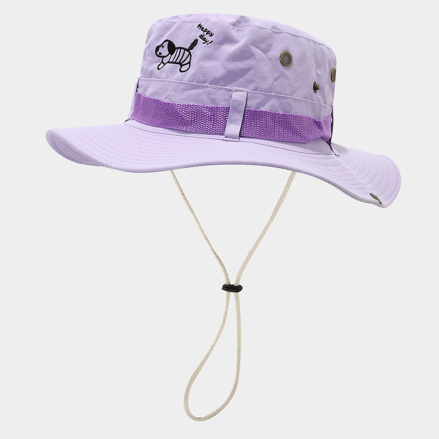 Cute Dog Embroidery Fabric Hiking Cap h5 