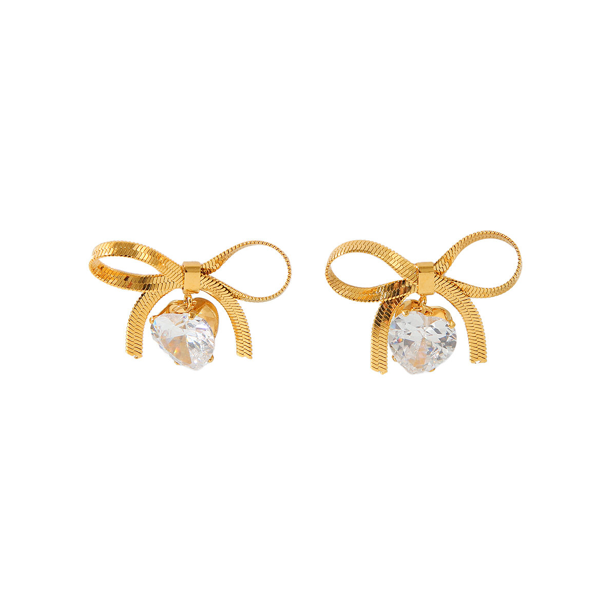 Boucles d'oreilles puces pour femmes, simples, en acier inoxydable, étanches, couleur or, avec zircon. 