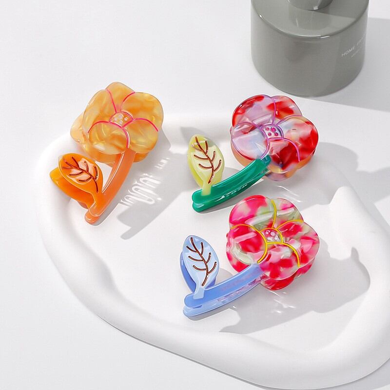 Romantic Series Sweet Flower Acetate Women's Hair Clips h5 Picture2