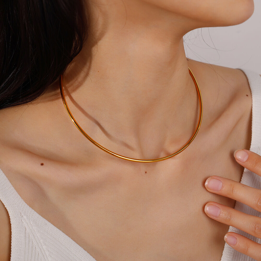 Simple Series Daily Geometric Shape Stainless Steel Waterproof Gold Color Women's Jewelry Sets h5 Picture4