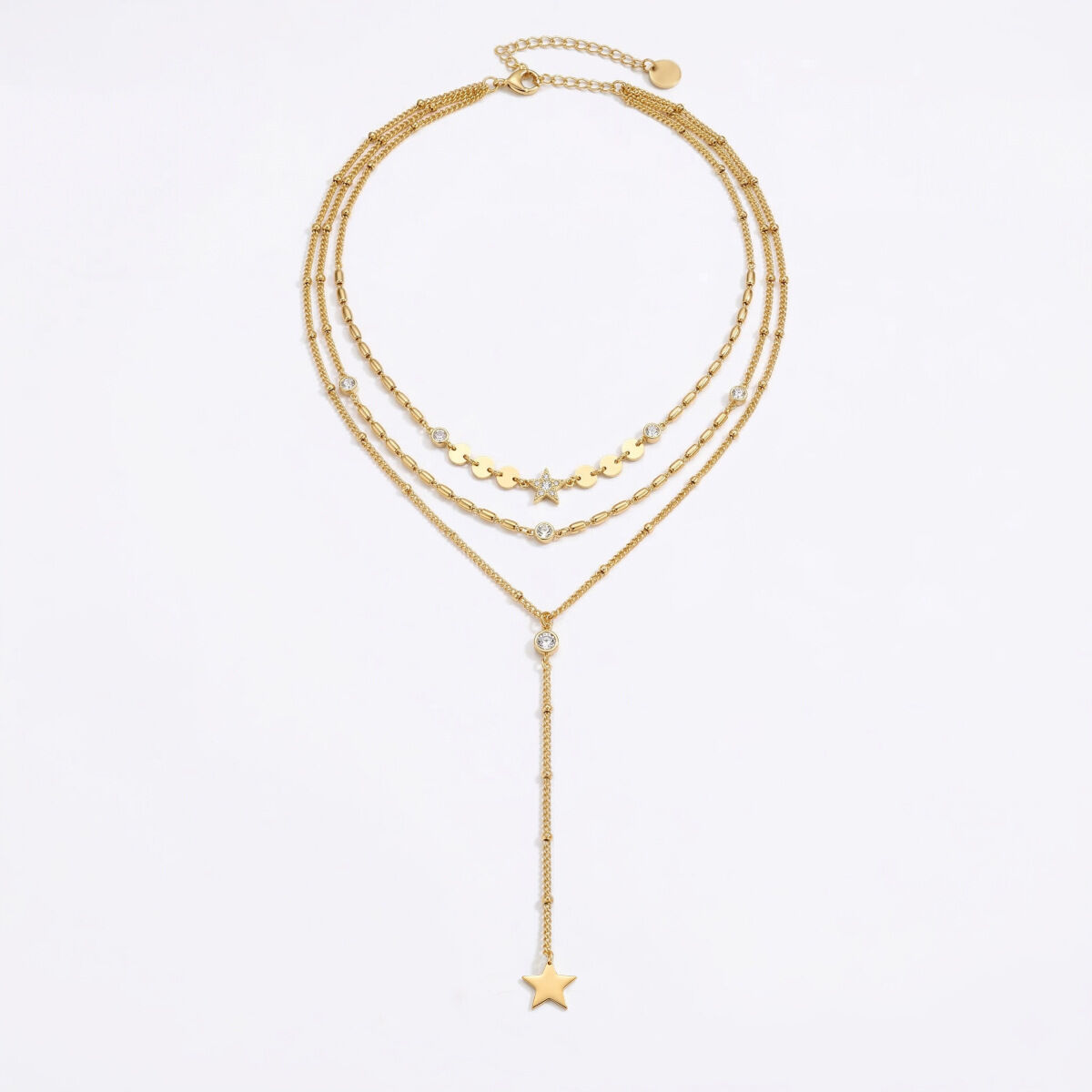 Daily Tassel Star Chain Stainless Steel Waterproof   Gold Color  Women's Chain Necklaces Picture5