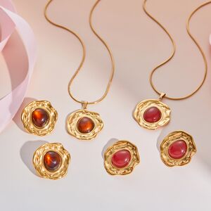 Simple Series Daily Irregular Shape Stainless Steel Waterproof Gold Color Women's Jewelry Sets h5 Picture2