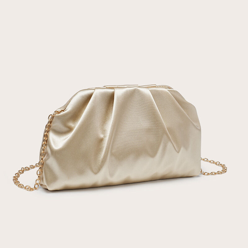 Evening Style Shirred Solid Color Fabric Women's  Clutches h5 Picture2