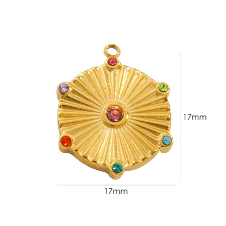 Classic Series Diy Geometric Shape Stainless Steel Waterproof Gold Color Women's Pendants
