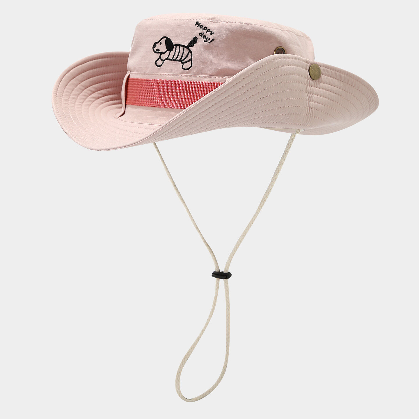 Cute Dog Embroidery Fabric Hiking Cap Picture2