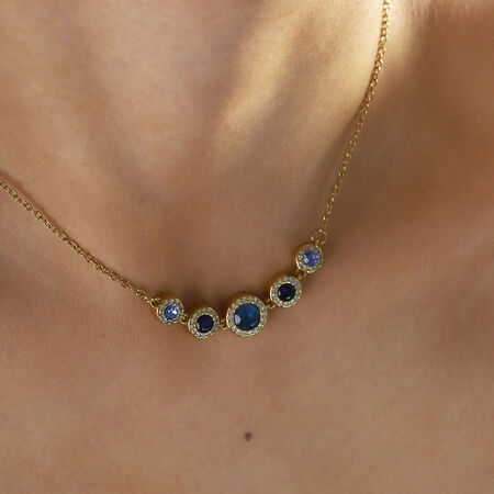 Simple Beads Zircon Stainless Steel Waterproof Gold Color Women's Pendant Necklaces