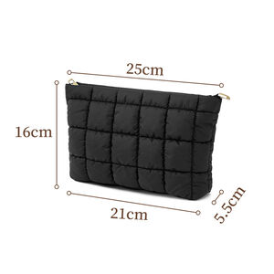 Simple Plaid Puff Fabric Women's Makeup Bags h5