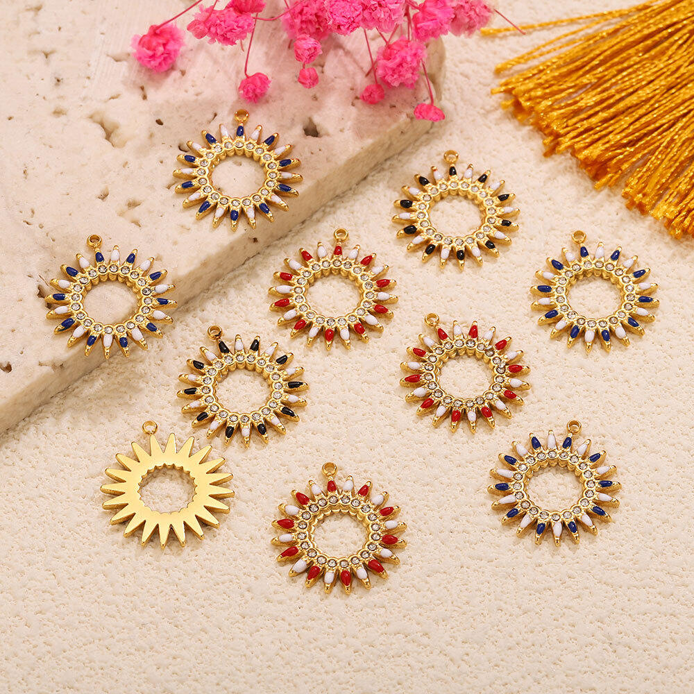 Simple Series Diy Sun Stainless Steel Waterproof Gold Color Women's Pendants