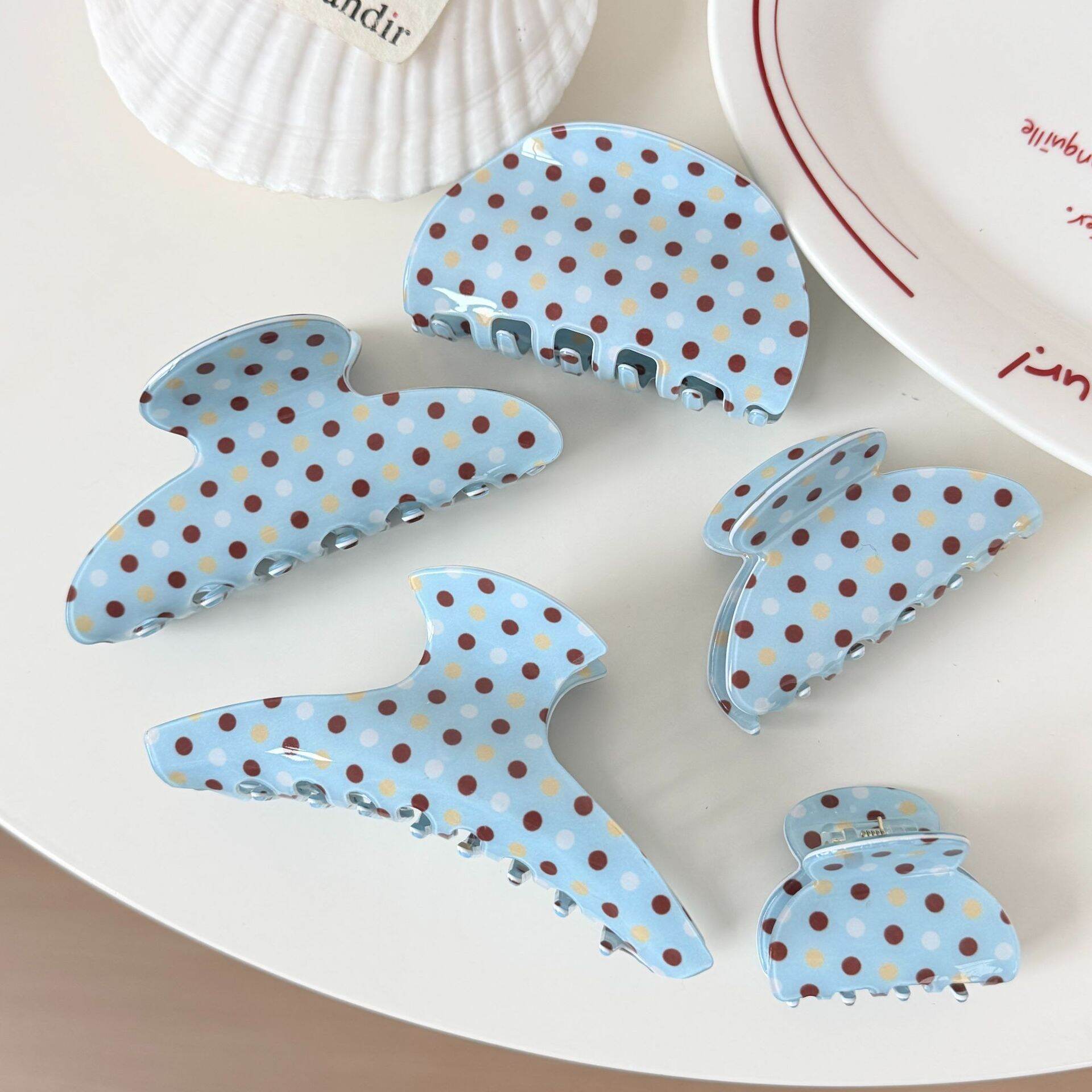 Simple Series Cute Polka Dots Pvc Women's Hair Claws h5Picture4