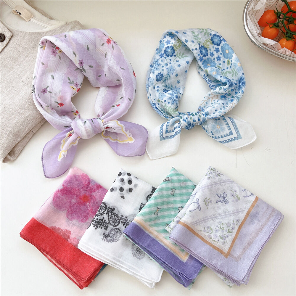 Sweet Flower Mixed Color Cotton Women's Summer Scarves 2