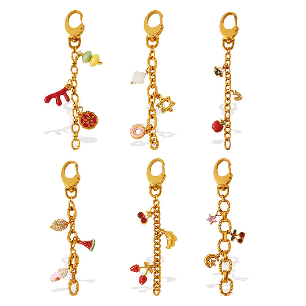 Fruit Stainless Steel Gold Color Keychain h5 Picture4