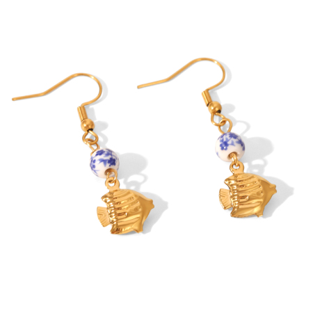 Strandstil, wasserdichte Damen-Anhänger-Halsketten aus Edelstahl in Goldfarbe