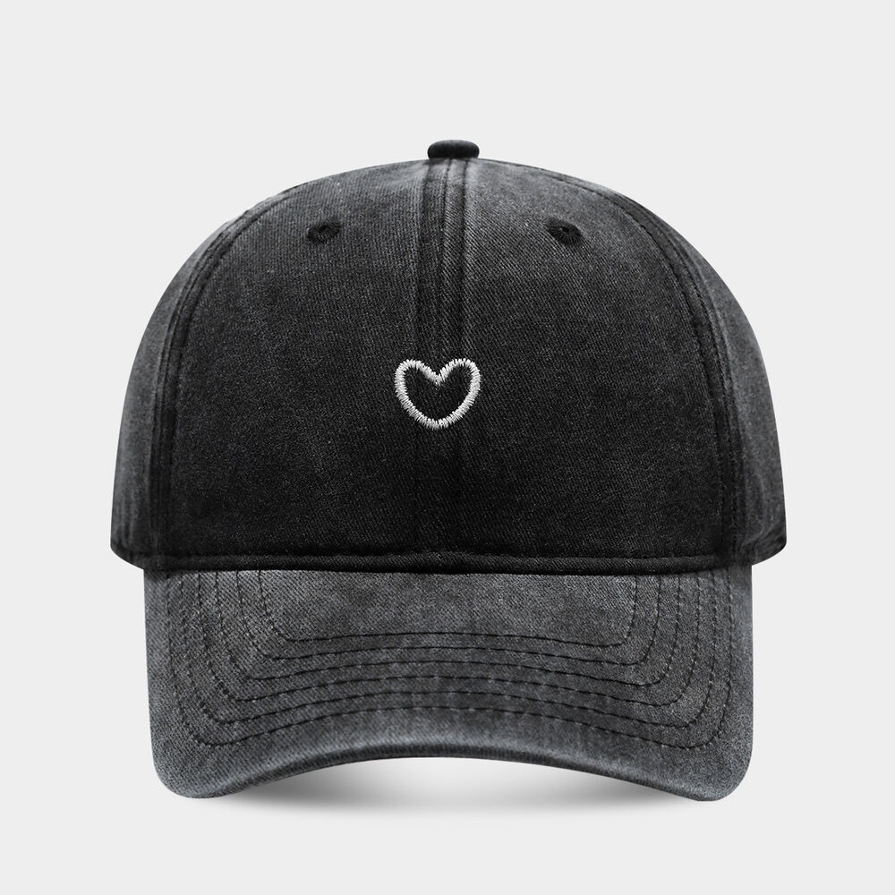 Casual Heart Embroidery Fabric Women's Baseball Cap