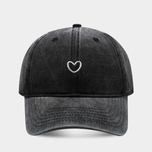 Casual Heart Embroidery Fabric Women's Baseball Cap h5
