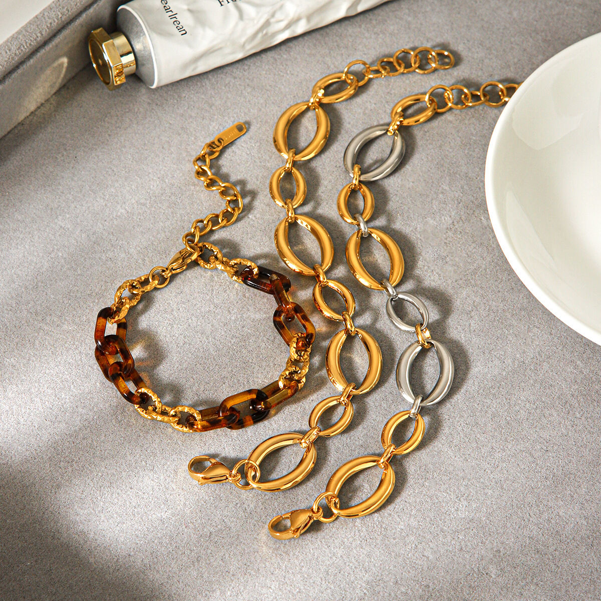 Chain Stainless Steel Waterproof Gold Color Women's Chain Bracelets h5 Picture5
