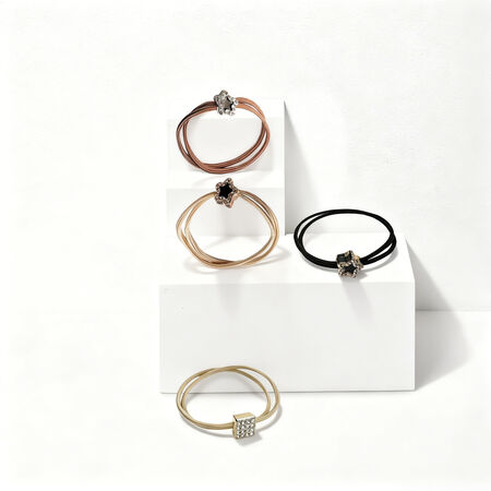 Luxe serie elegante, effen, rechthoekige, zeer elastische haarelastiekjes voor dames 2