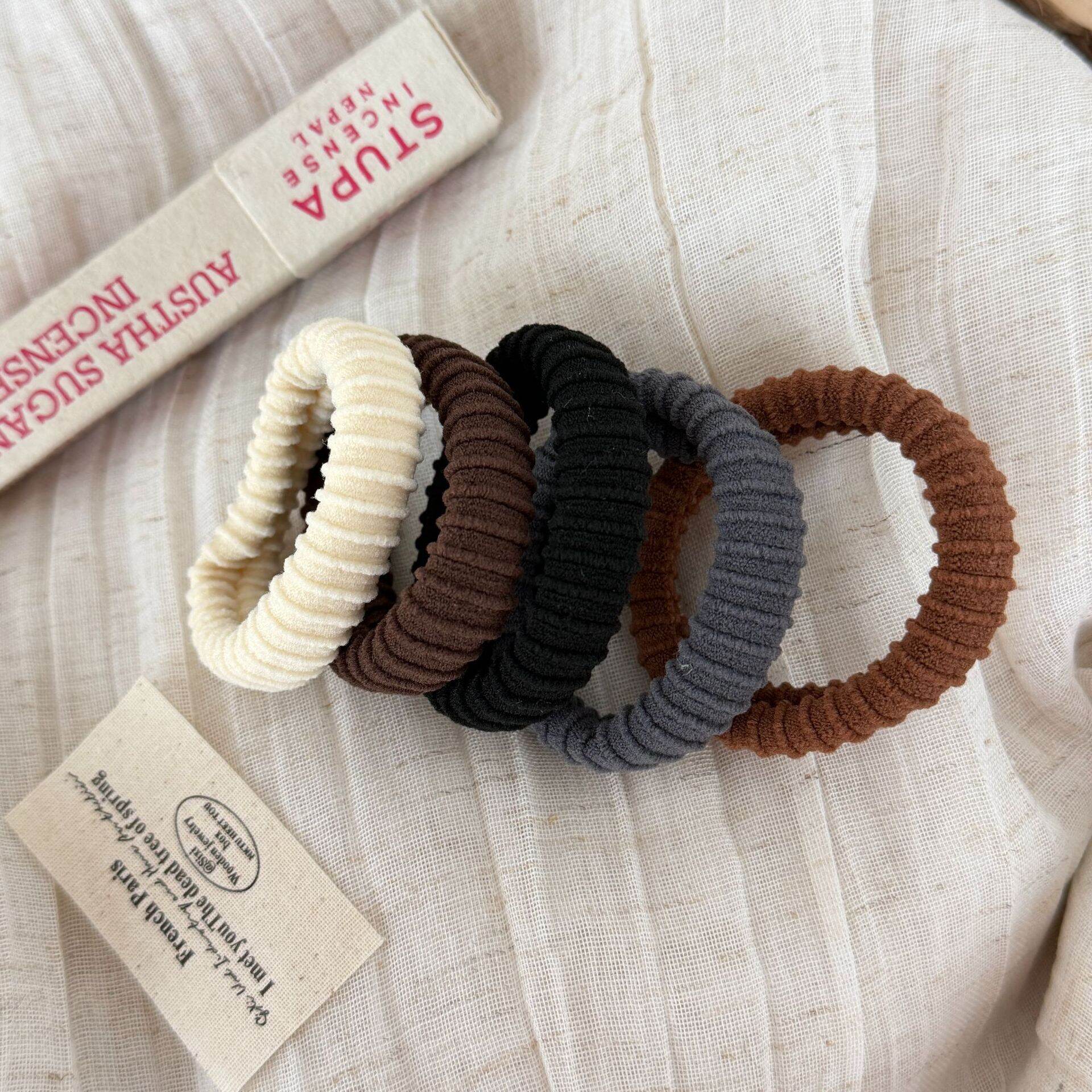 Einfache Serie, lässige, einfarbige und mehrfarbige elastische Haargummis für Damen 