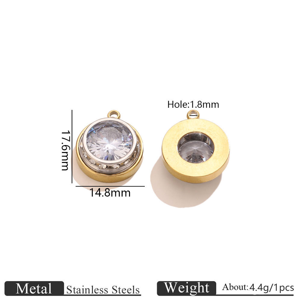 Simple Series Diy Circle Stainless Steel Waterproof   Gold Color  Women's Pendants 