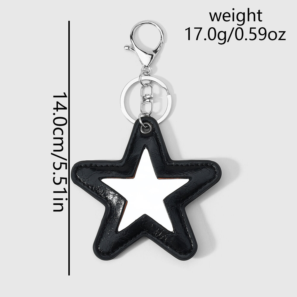 Causal Solid Color Star Leather Bag Charms h5Picture2