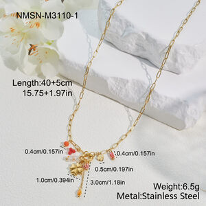 Simple Series Daily Clover Stainless Steel Waterproof Gold Color Women's Jewelry Sets h5