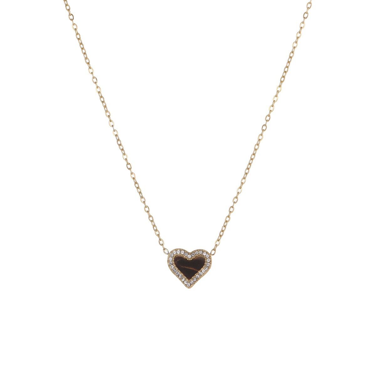 Simple Series Daily Heart Chain Stainless Steel Waterproof   Gold Color  Women's Chain Necklaces Picture5