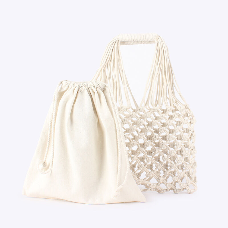 Vacation Style Woven Solid Color Hollowed-Out Braided Rope Women's Square Bag h5