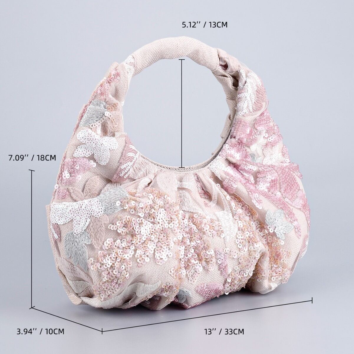 beaded embroidered Flower Fabric Women's Handbags h5 Picture3