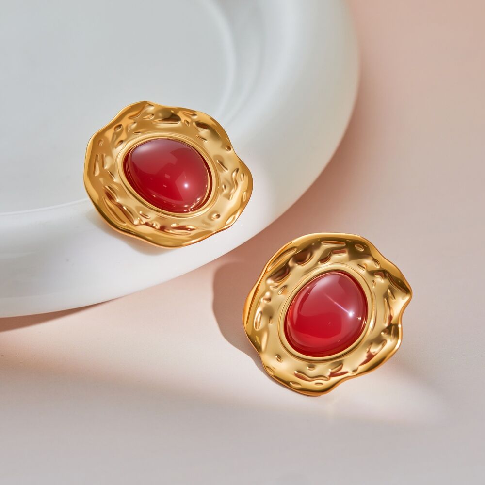 Simple Series Daily Irregular Shape Stainless Steel Waterproof Gold Color Women's Jewelry Sets Picture4