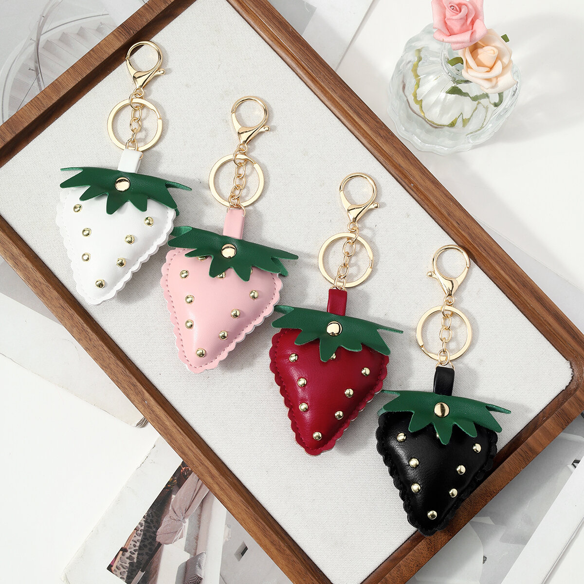 Leather Strawberry Bag Charms h5 Picture3