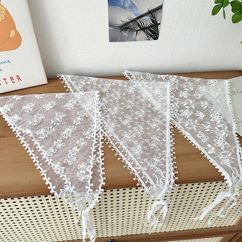 Romantisches, süßes Spitzen-Bandana, multifunktionales DIY-Kopftuch & Gürtel Bild4
