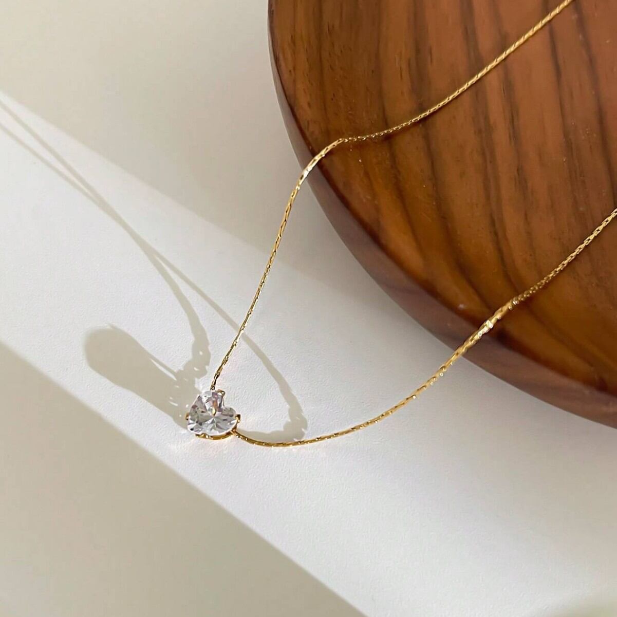 Simple Series Classic Droplet Heart Stainless Steel Waterproof Women's Pendant Necklaces h5Picture3