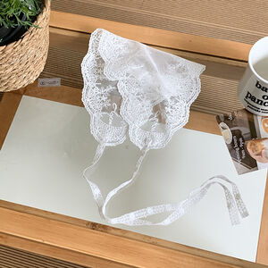 Romantic Series Sweet Solid Color Hollowed-Out Lace Women's Summer Scarves h5