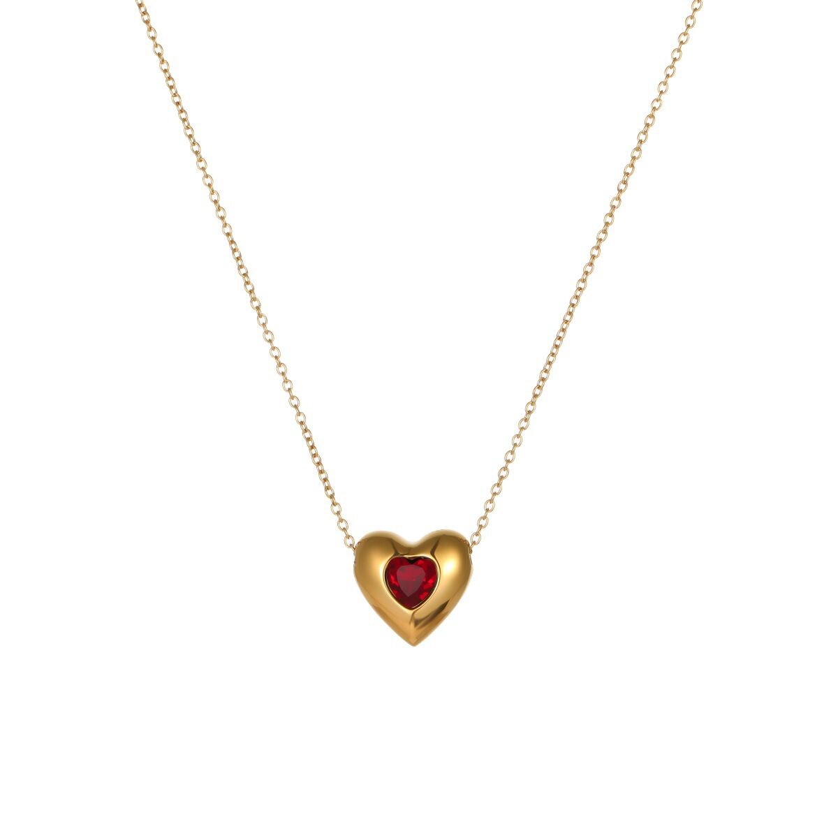 Einfache, alltagstaugliche Herzkette aus Edelstahl, wasserdicht, goldfarben, Damenkette h5 Bild5