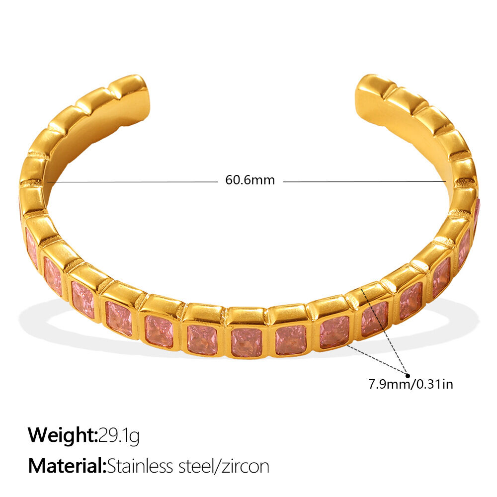 SZ229PKG Pink Zirconium Bracelet Picture8
