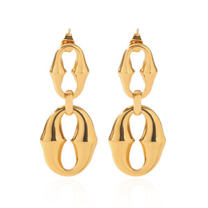 Simple Circle Stainless Steel Waterproof Gold Color Women's Dangle Earrings h5